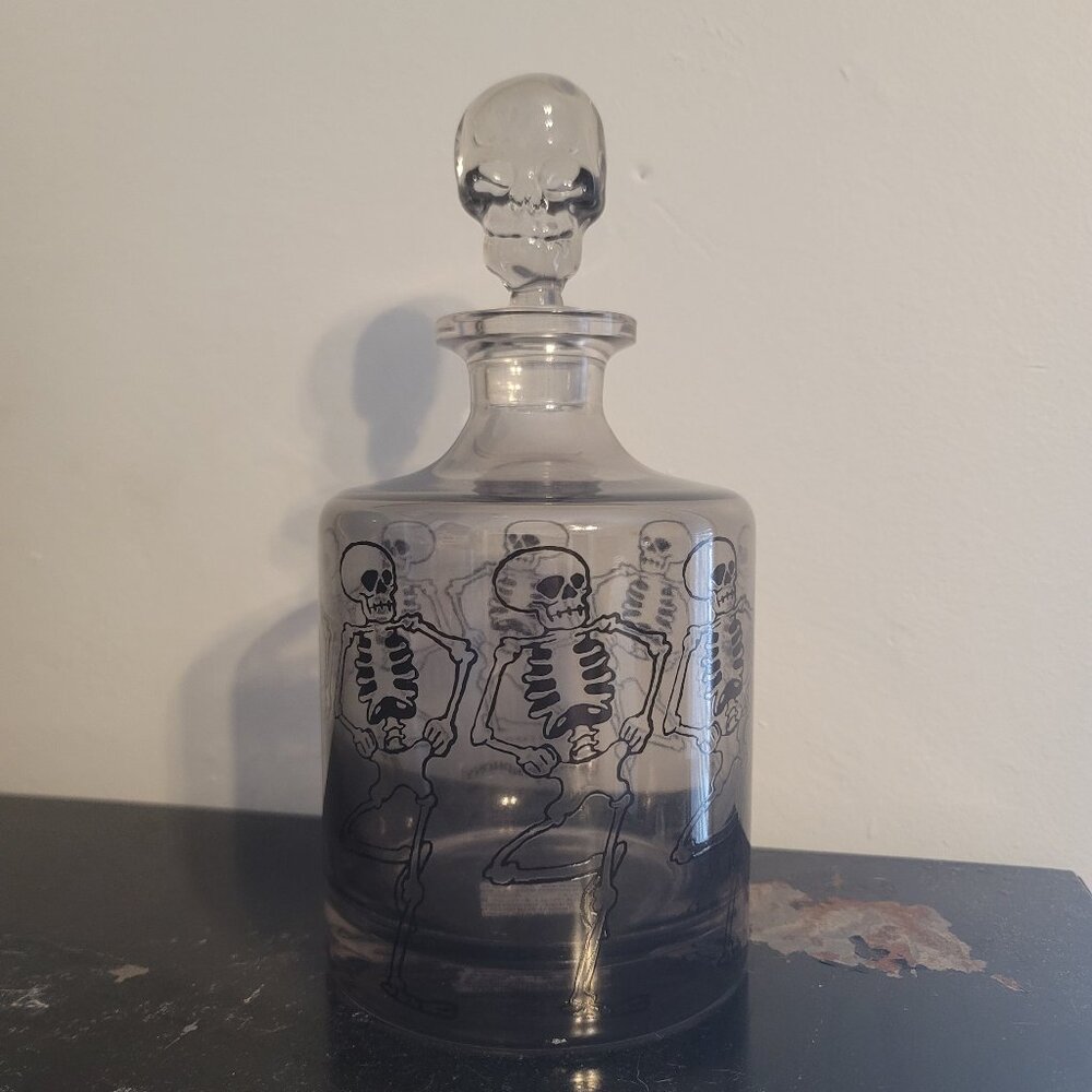 NEW Walt Disney's Skeleton Dance Glass Decanter